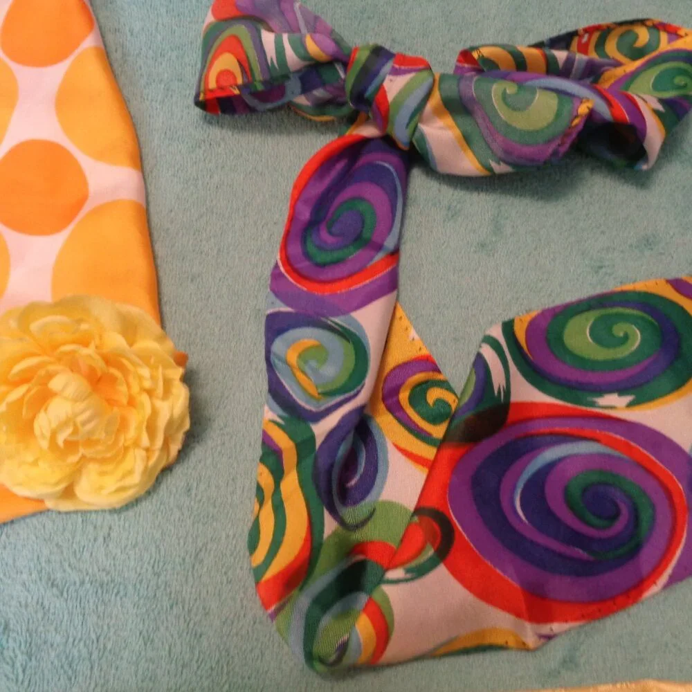 RETRO RETRO SILK VERA SCARF HIPPIE COLORS SASH SCARF FUNNY TIE LOT
